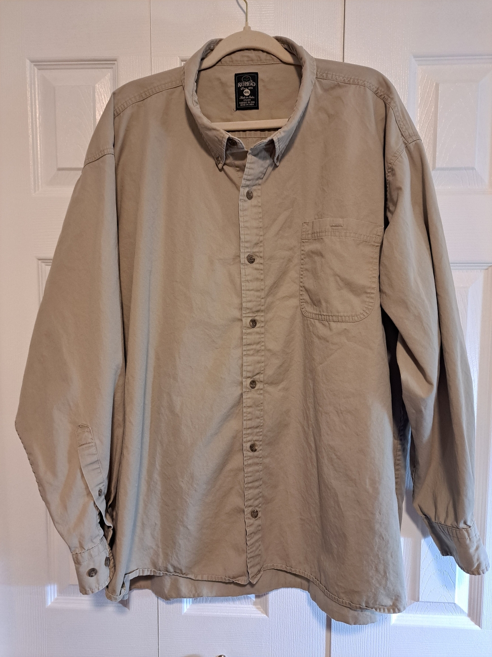 Men's Classic Button-Down Shirt in Khaki